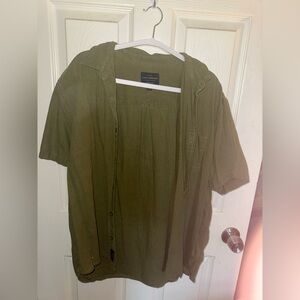 CL linen Lucky Brand Green Casual Button Down Shirt